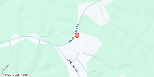 Map showing Shady Grove United Methodist Church at 1705 Shady Grove Rd, Providence, NC