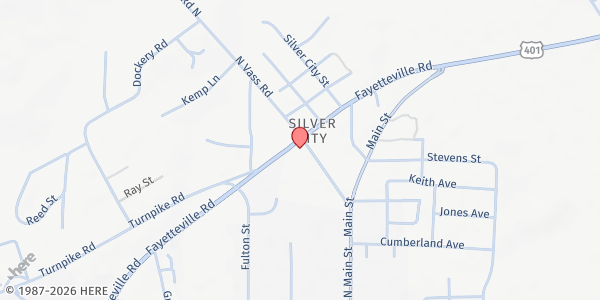 Map showing Jericho Deliverance Temple at 1298 Fayetteville Road, Raeford, NC