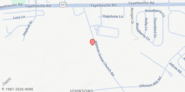 Map showing Mt. Pisgah Missionary Baptist Church at 414 Pittman Grove Church Rd., Raeford, NC