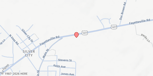 Map showing Word of Life Temple Food Pantry at 1988 Fayetteville Road, Raeford, NC