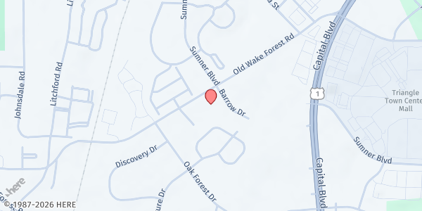 Map showing Better Life Development Center at 6624 Old Wake Forest Rd., Raleigh, NC