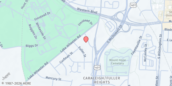Map showing Bread of Life Outreach - FWA at 1008 Hammell Dr., Raleigh, NC