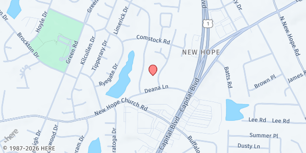 Map showing Bread of Life Outreach - FWA at 4219 Lake Ridge Dr., Raleigh, NC