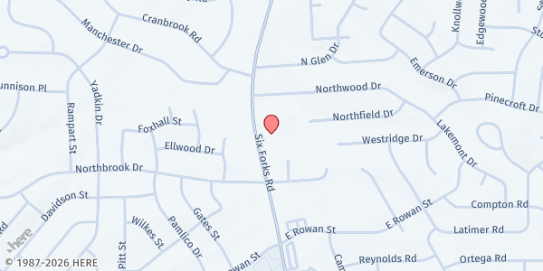 Map showing Capital Towers at 4812 Six Forks Rd., Raleigh, NC