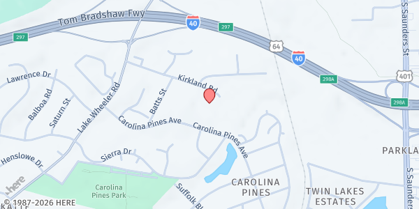Map showing Church of God - Sermon del Monte at 6105 Fayetteville Rd., Raleigh, NC