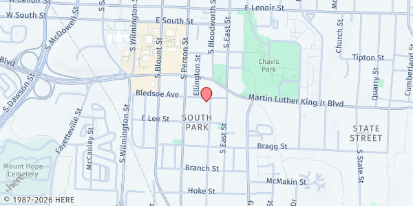 Map showing First Worldwide - Raleigh at 320 Bledsoe Ave., Raleigh, NC