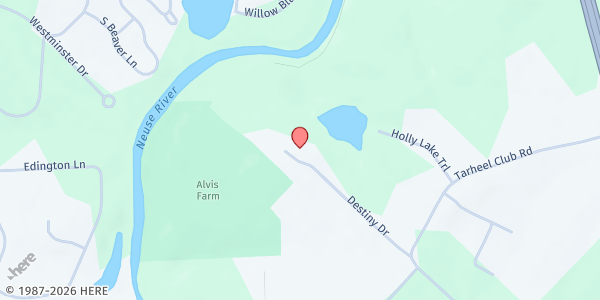 Map showing Focus Church at 7000 Destiny Dr., Raleigh, NC