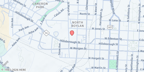 Map showing Inter-Community Council - Carriage House at 116 St. Mary's Street, Raleigh, NC