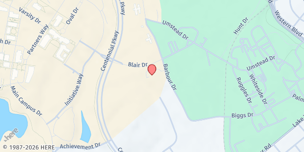 Map showing Inter-Faith Food Shuttle at 1001 Blair Dr., Raleigh, NC