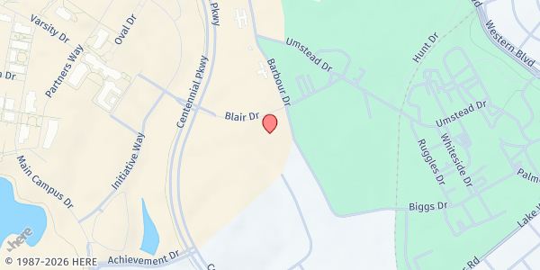 Map showing Inter-Faith Food Shuttle Distribution Location 1 at 1001 Blair Dr., Raleigh, NC
