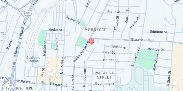 Map showing Judy D. Zelnak Center of Hope at 902 Wake Forest Road, Raleigh, NC