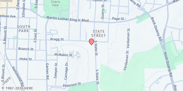 Map showing State St. Community Church - COGOP at 1200 S. State St., Raleigh, NC