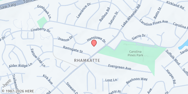 Map showing Temple of Pentecost at 2312 Lake Wheeler Rd., Raleigh, NC