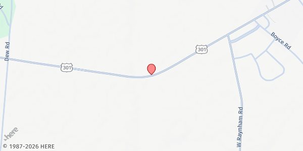 Map showing HARVEST CHURCH Of The Assemblies Of God at 5932 US HWY 301 SOUTH, Raynham, NC