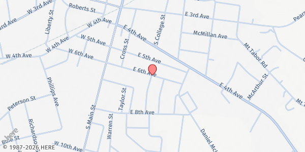 Map showing St. Joseph Miracle Revival Center at 305 E. 6TH St., Red Springs, NC