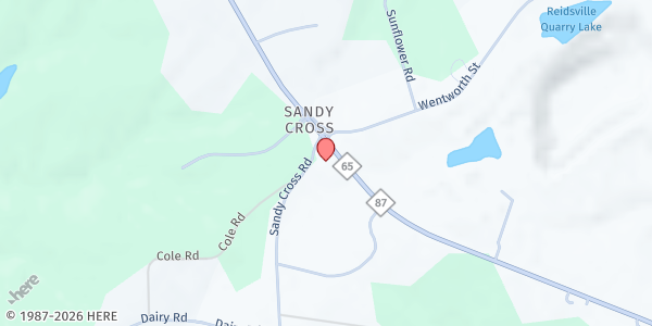 Map showing Calvary Baptist Church at 7860 NC Hwy. 87 N., Redisville, NC