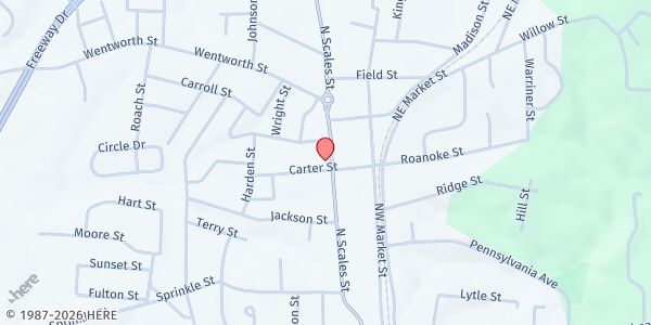 Map showing Cornerstone Christian Center Food Pantry at 516 N Scales St, Reidsville, NC