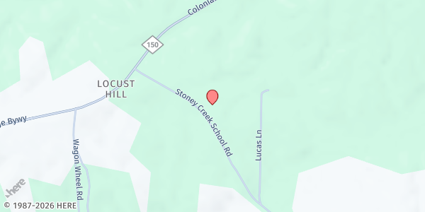 Map showing Locust Hill UMC at 281 Stoney Creek School Road, Reidsville, NC