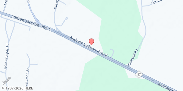 Map showing Men and Women United for Food Pantry at 1795 Woodyard Rd., Riegelwood, NC