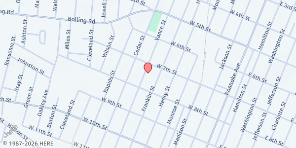 Map showing Highway Restoration Ministries at 740 Vance St., Roanoke Rapids, NC