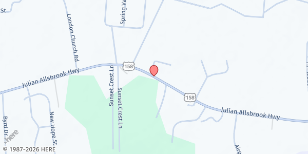 Map showing London MBC at 3386 US-158, Roanoke Rapids, NC