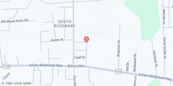 Map showing The Way of the Cross Outreach at 139 Stephens St., Roanoke Rapids, NC