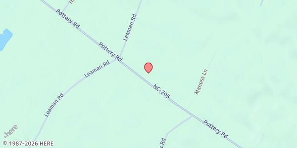 Map showing New Zion AME Zion Church at 4967 Hwy. 705, Robbins, NC