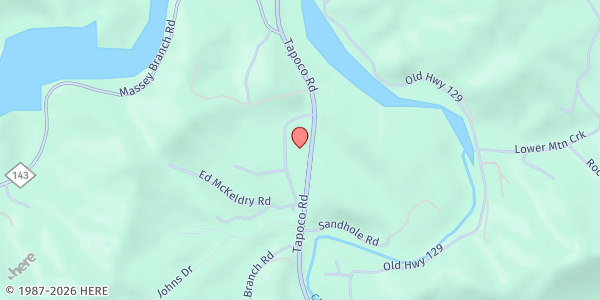 Map showing Graham Fellowship Food Distribution at 695 Tapoco Rd., Robbinsville, NC