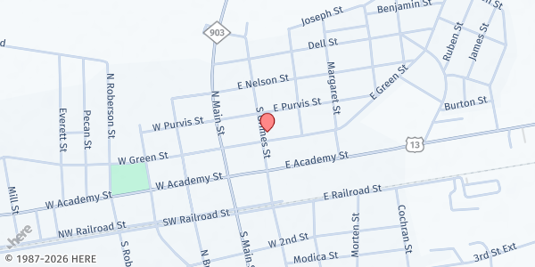 Map showing Faith Community Outreach at 302 N. Grimes St., Robersonville, NC