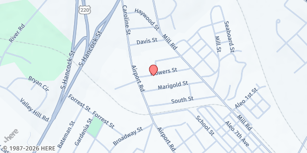 Map showing COGOP-Rockingham at 139 Flowers St., Rockingham, NC