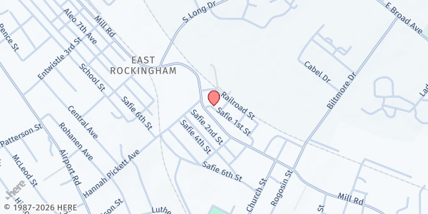 Map showing DarrensVoice - East Rockingham at 22 Safie 1st St, Rockingham, NC