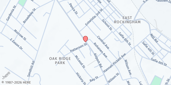 Map showing Tabernacle Full Gospel at 328 Airport Rd., Rockingham, NC