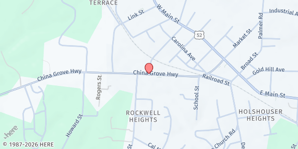 Map showing Freedom Christian Worship Center at 509 China Grove Highway E, Rockwell, NC