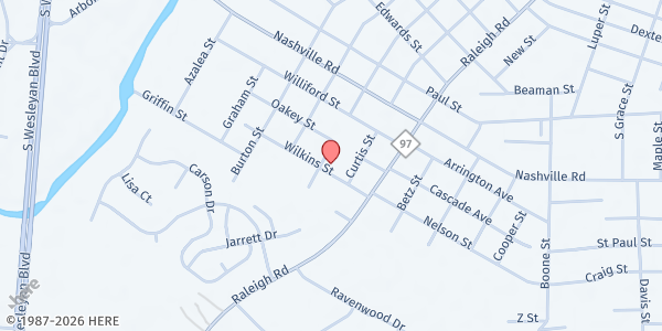 Map showing COGOP at 900 Wilkins St., Rocky Mount, NC