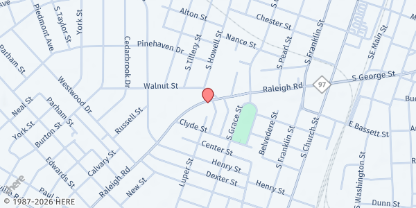 Map showing Ebenezer Missionary Baptist at 625 Raleigh Rd., Rocky Mount, NC