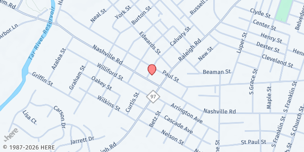 Map showing Greater Joy Food Pantry at 820 Nashville Rd., Rocky Mount, NC