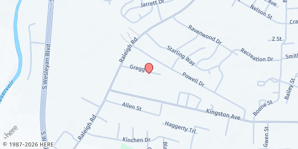 Map showing Gregg Court Apartments at 940 Gregg Ct., Rocky Mount, NC