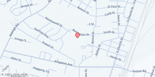 Map showing South Rocky Mount Community Center at 719 Recreational Dr., Rocky Mount, NC