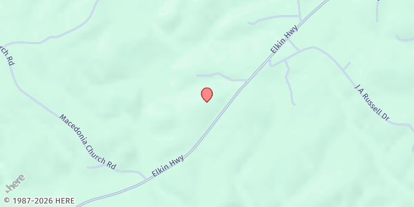 Map showing Maple Springs United Methodist Church at 15733 Hwy 268, Ronda, NC