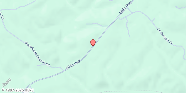Map showing Maple Springs United Methodist Church at 15733 Elkin Hwy., Ronda, NC