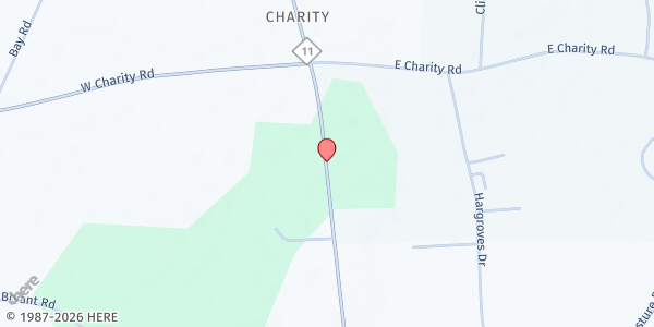 Map showing Grace by Faith Pantry @ Bethel Wesleyan Church at 2635 S. NC Hwy. 11, Rose Hill, NC