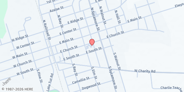 Map showing Rose Hill United Methodist Church at 314 E. Church St., Rose Hill, NC