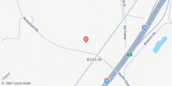 Map showing New Vision Christian- Hope Mills at 6111 Mc Donald Rd., Roslin, NC