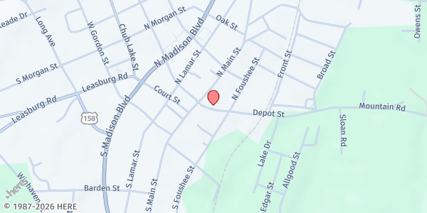 Map showing Christian Help Center at 122 Depot St., Roxboro, NC