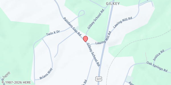 Map showing Neighbors Food Pantry at 217 Gilkey School Rd., Rutherfordton, NC