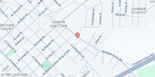 Map showing Salvation Army - Salisbury at 620 Bringle Ferry Rd., Salisbury, NC