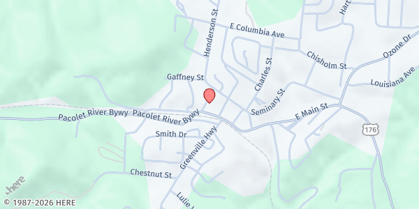 Map showing Saluda Pop-Up Pantry at 54 Carolina Street, Saluda, NC