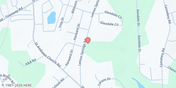 Map showing Hillview Christian Assembly at 3217 Lemon Springs Rd., Sanford, NC