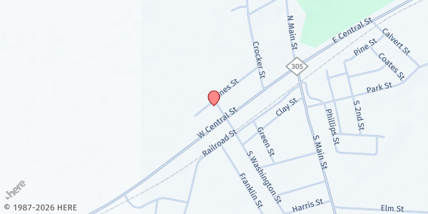 Map showing MFP-Seaboard Distribution Site at 100 Washington St, Seaboard, NC