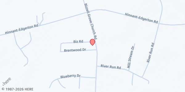 Map showing Iglesia Pentecostal Jesucristo at 1508 Bizzell Grove Church Road, Selma, NC